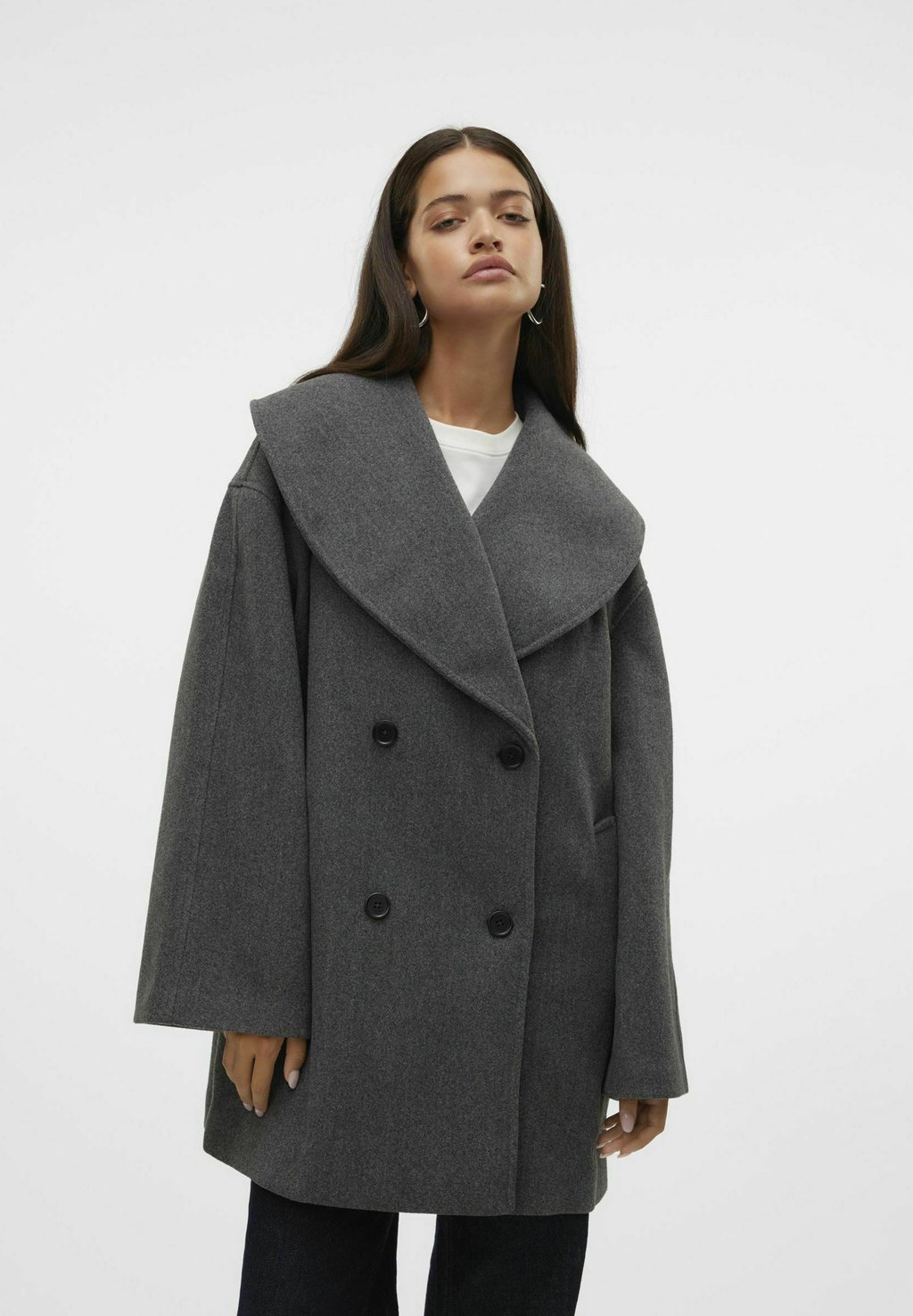 

Короткое пальто VMLONDYN Vero Moda, цвет Dark Grey Melange