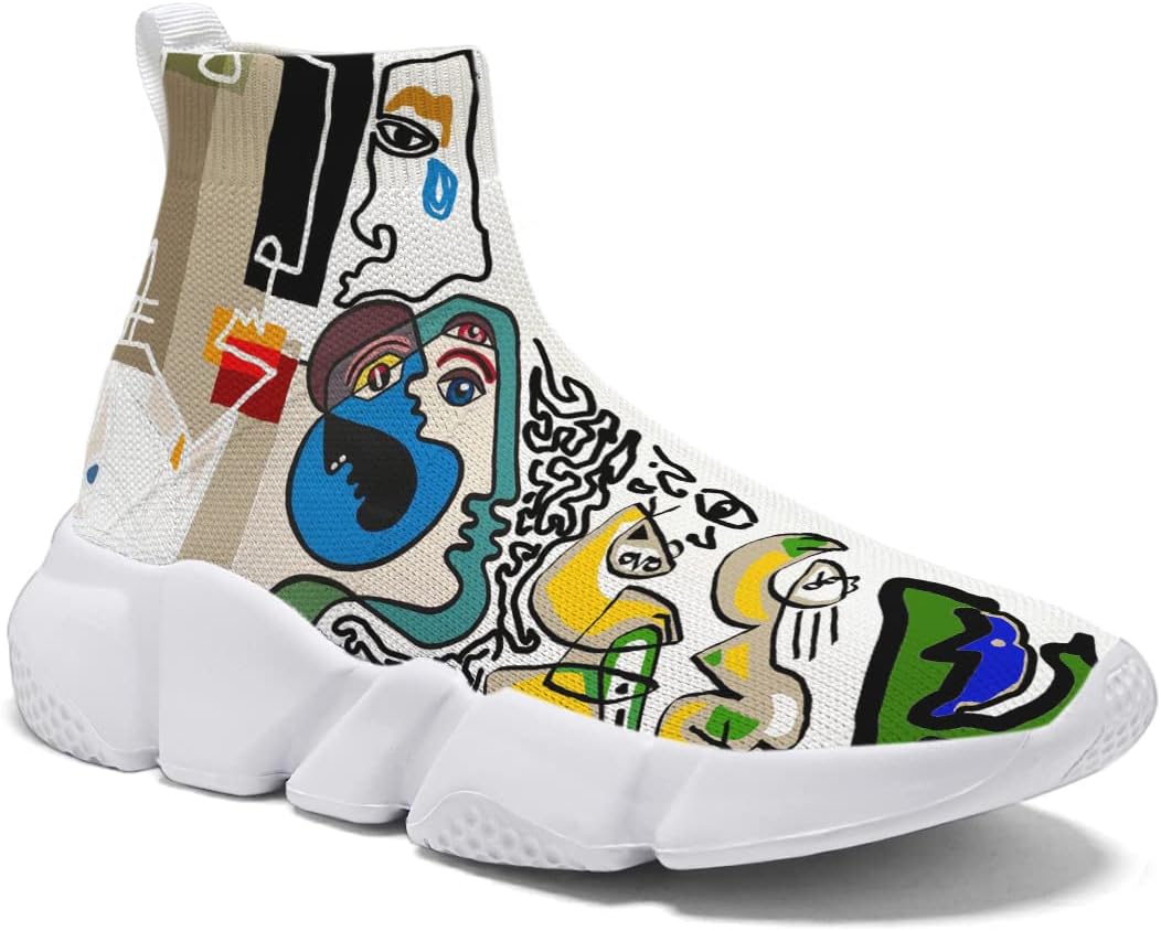 

Мужская модная обувь-граффити - кроссовки большого размера, абстрактные арт-носки для женщин Hetios, Abstract_art 06