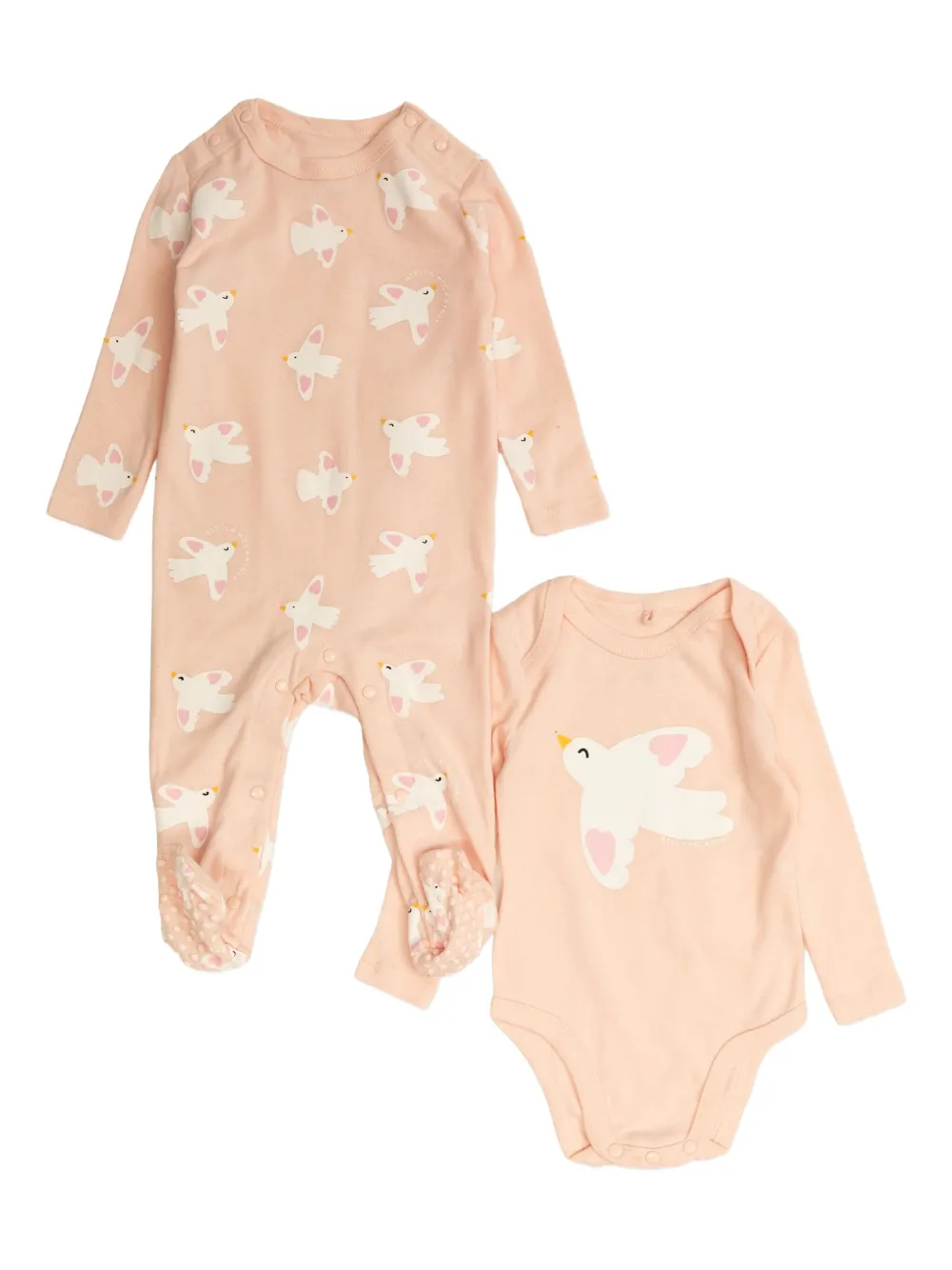 

Комплект боди с принтом голубей Stella McCartney Kids, розовый