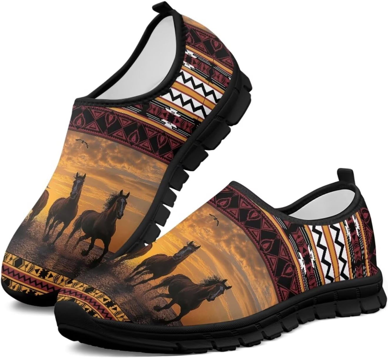 

Кроссовки Binienty для мужчин и женщин, Aztec Tribal Horse