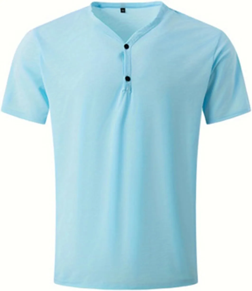 Мужская футболка с V-образным вырезом, Casual, Cotton — фото 3
