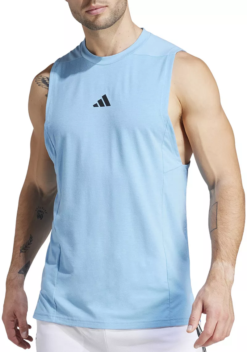 

Мужская майка Adidas для тренировок и тренировок, цвет Semi Blue Burst