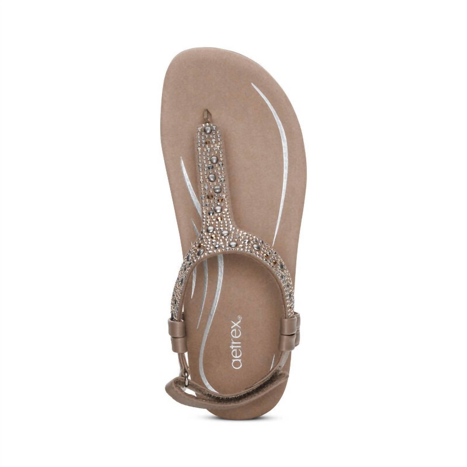Женские сандалии Marni Toe Post Walking Sandal в цвете Taupe Sparkle Aetrex — фото 2