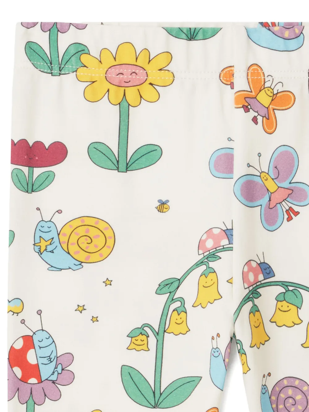 Леггинсы с цветочным принтом Stella Mccartney Kids, бежевый — фото 4