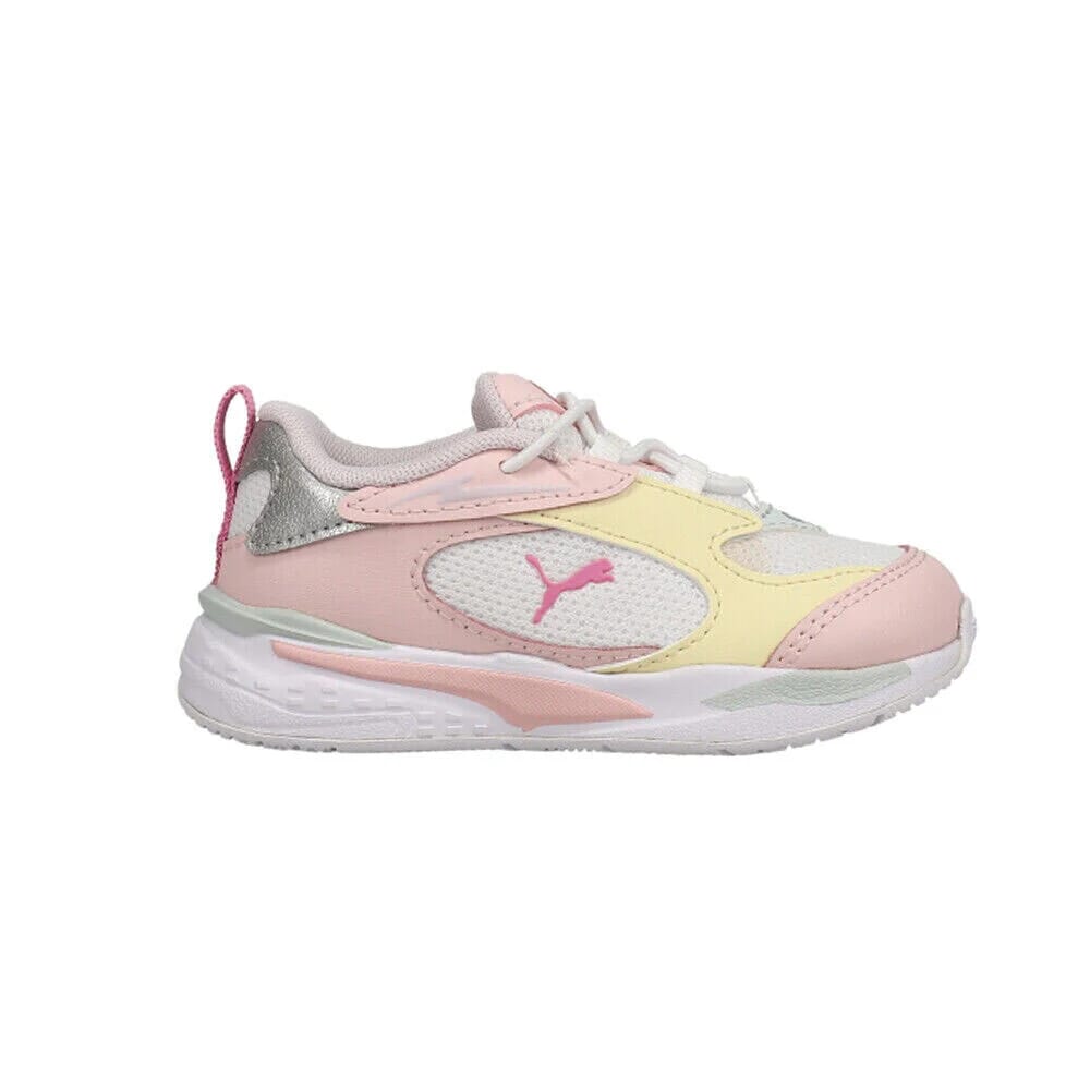 

Кроссовки Puma RS-Fast Limits Shiny AC, белые, розовые, с цветком аниса, 387758-01, для малышей Puma, белый