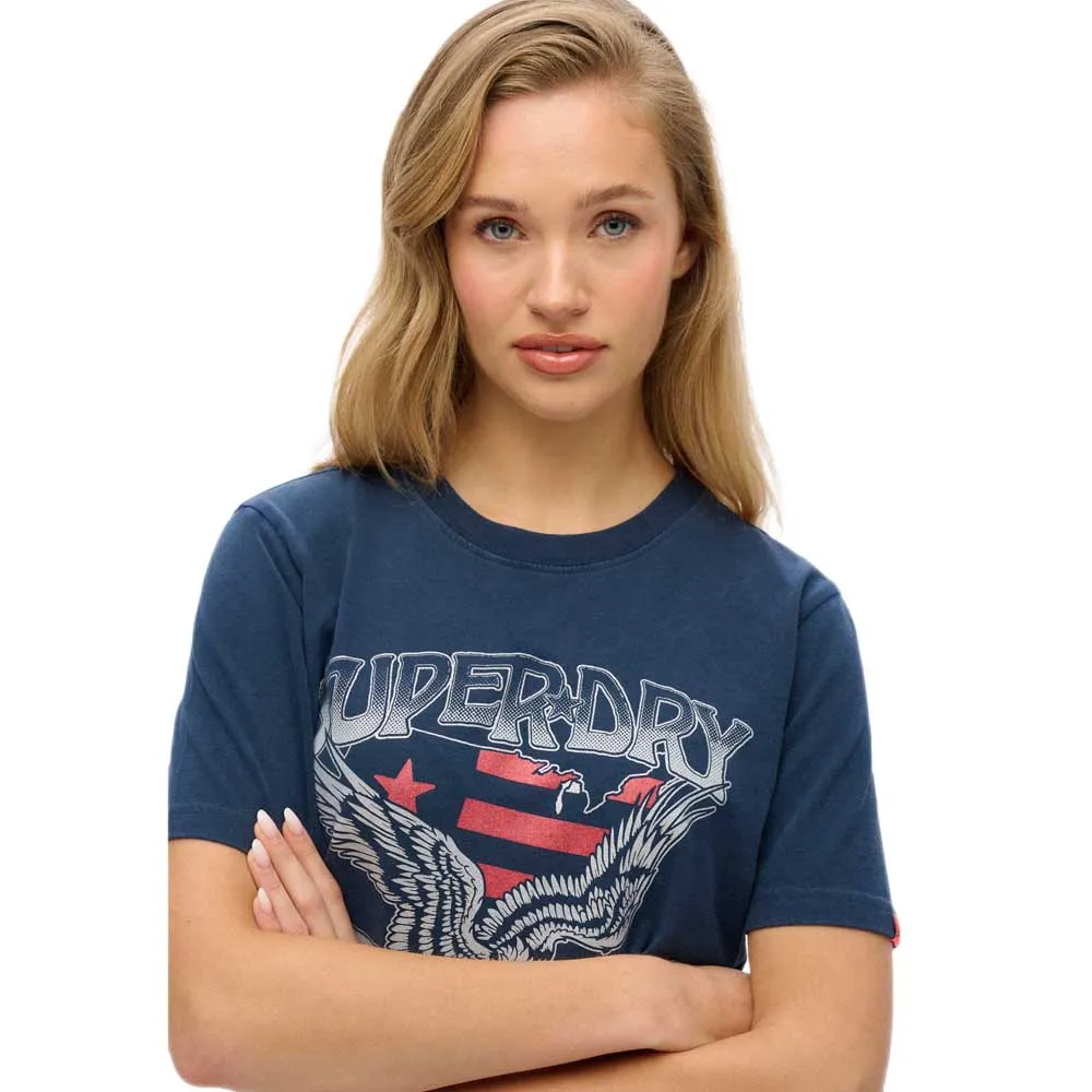 Футболка с коротким рукавом Superdry Embellish Varsity Relaxed, синий — фото 2