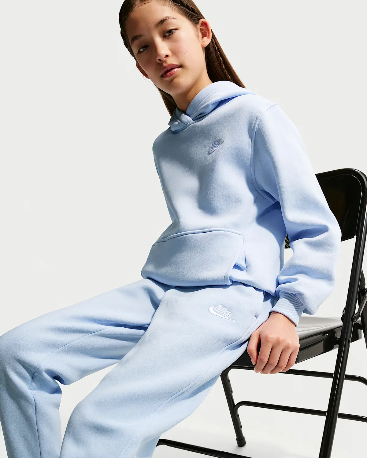 Джоггеры Nike Sportswear Club Fleece для старших детей, Hydrogen Blue/White — фото 4