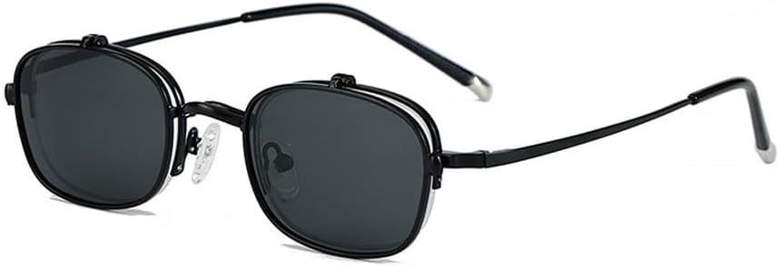 

Солнцезащитные очки-трансформеры в стиле ретро для женщин, коричневые и черные, маленькие, поляризованные, для мужчин, с защитой от УФ-излучения UV400, аксессуары для путешествий, металлическая оправа WNCKSQ, Black