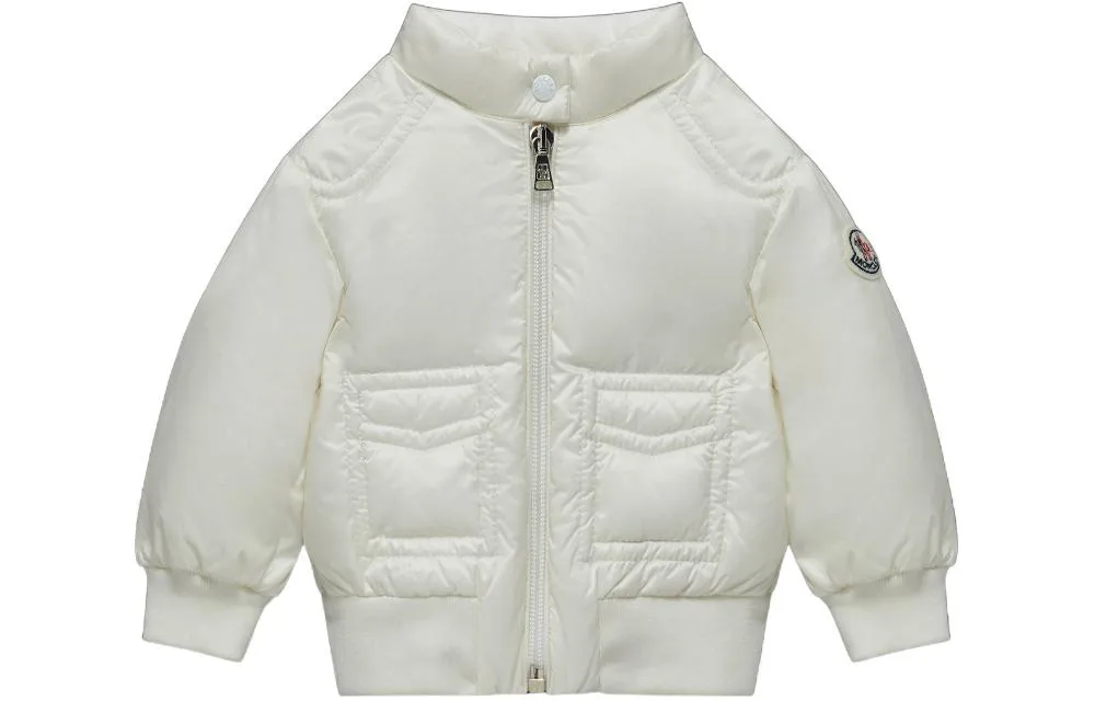 Детская пуховая куртка со стойкой Moncler, белый