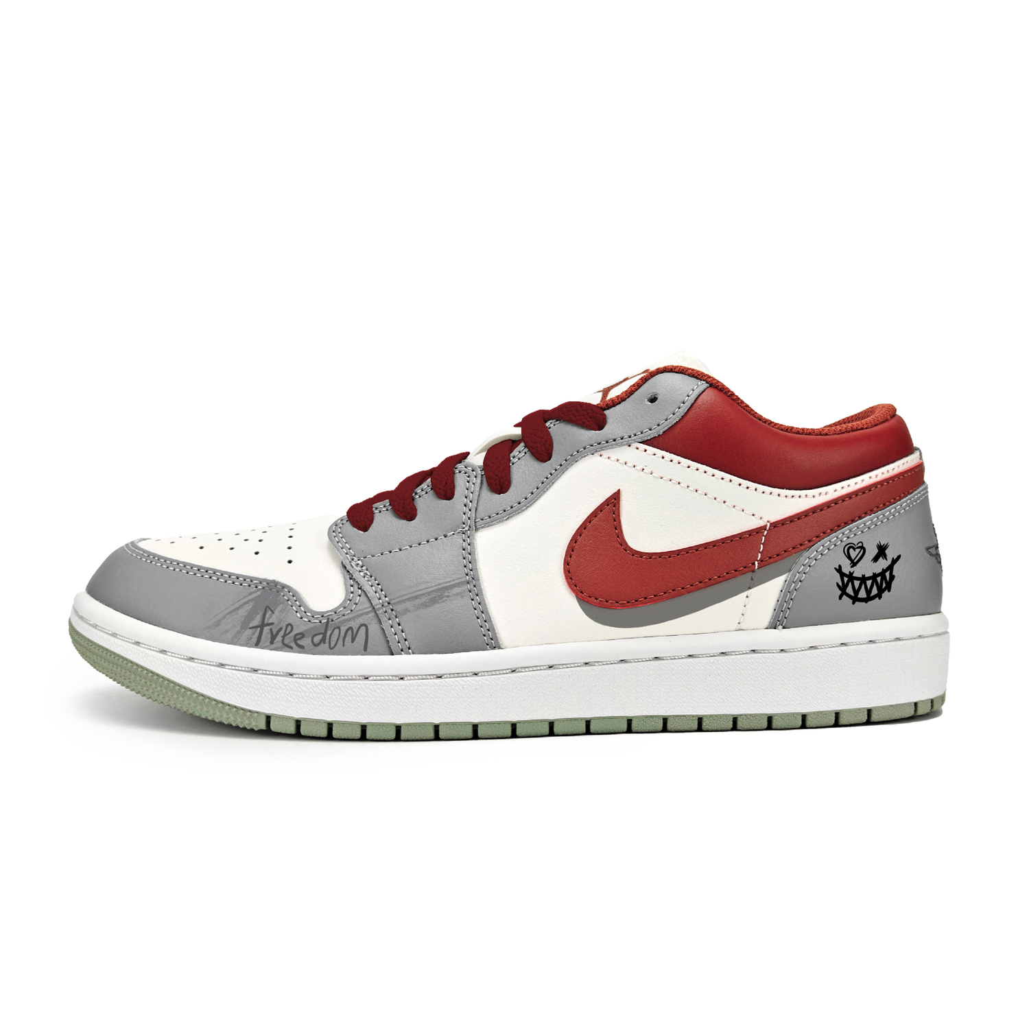 Jordan Кроссовки Air 1 Vintage Unisex Low top Gray Red — фото 3