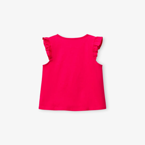 Футболка Benetton с рюшами, фуксия — фото 3