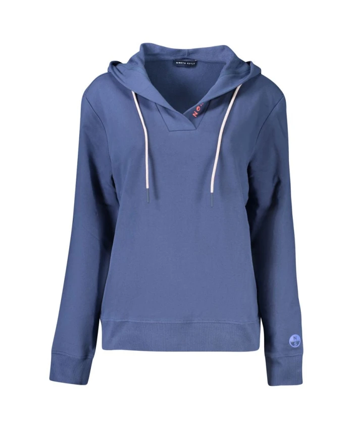 

Женская хлопковая толстовка с капюшоном синего цвета North Sails, синий