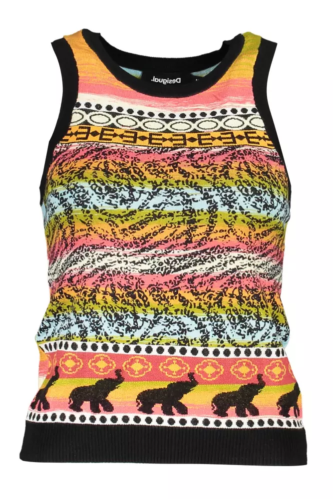 

Черный вискозный женский топ Desigual