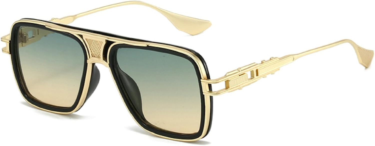 

Винтажные солнцезащитные очки Melrose для женщин и мужчин, с синим градиентом, в стиле панк, с металлической оправой, для рыбалки и вождения, с защитой от УФ-излучения UV400, модель 3651, Green