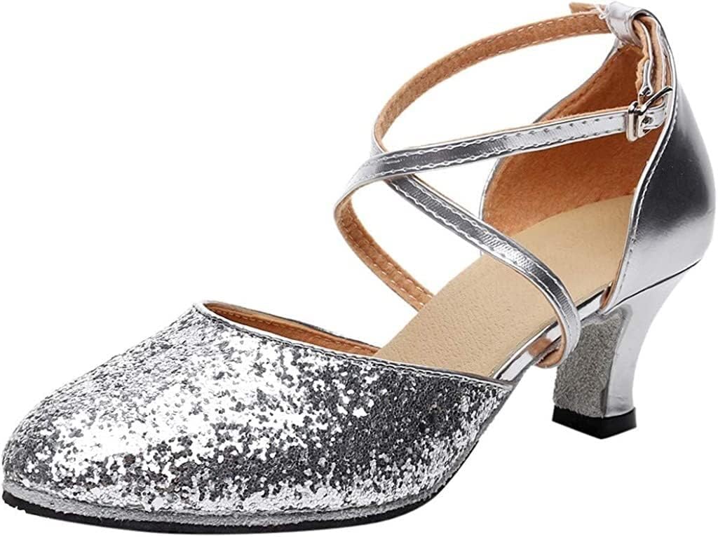 

Женские босоножки на каблуке Louis Vuitton, кожаные танцевальные туфли с пайетками, закрытый носок, для бальных и латиноамериканских танцев (Цвет: черный, Размер: 5 UK) Generic