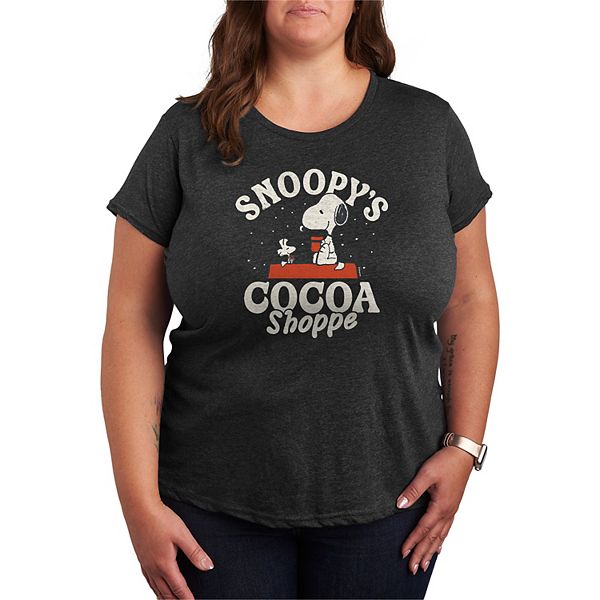 

Футболка с принтом Peanuts Snoopy's Cocoa Shoppe plus size Licensed Character, Heather Charcoal, Черный, Футболка с принтом Peanuts Snoopy's Cocoa Shoppe plus size Licensed Character, Heather Charcoal