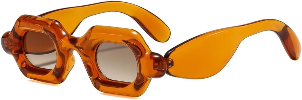 

Солнцезащитные очки для мужчин и женщин - защита UV400 - двухцветная оправа в стиле панк с градиентом, толстая, для занятий спортом на открытом воздухе и вождения DSVIGF, Brown