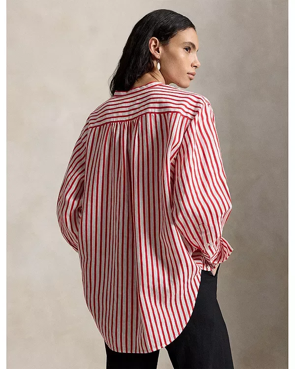 Полосатая рубашка Ralph Lauren, White/Red — фото 3