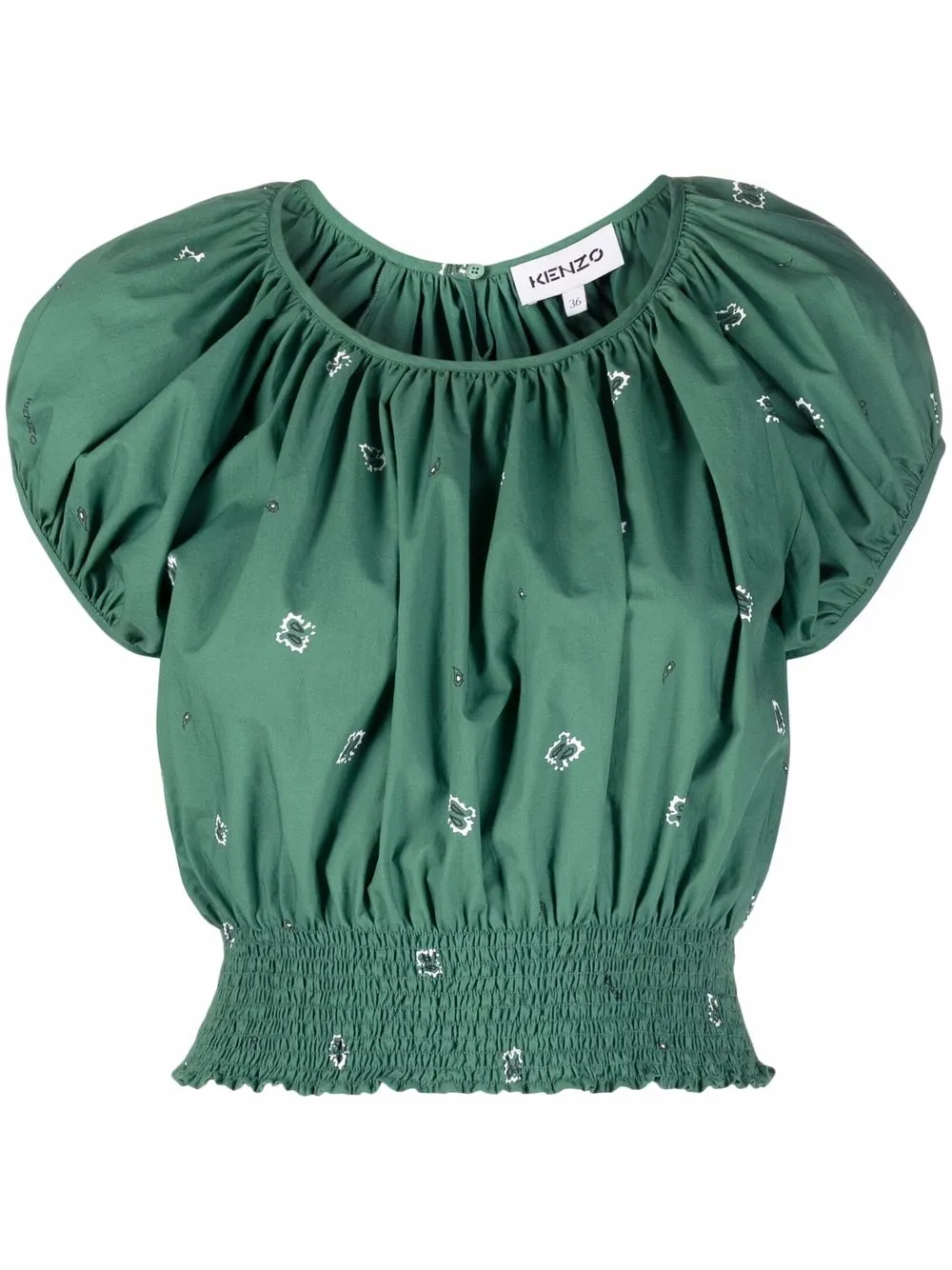

Топ со сборками и принтом Kenzo, зеленый