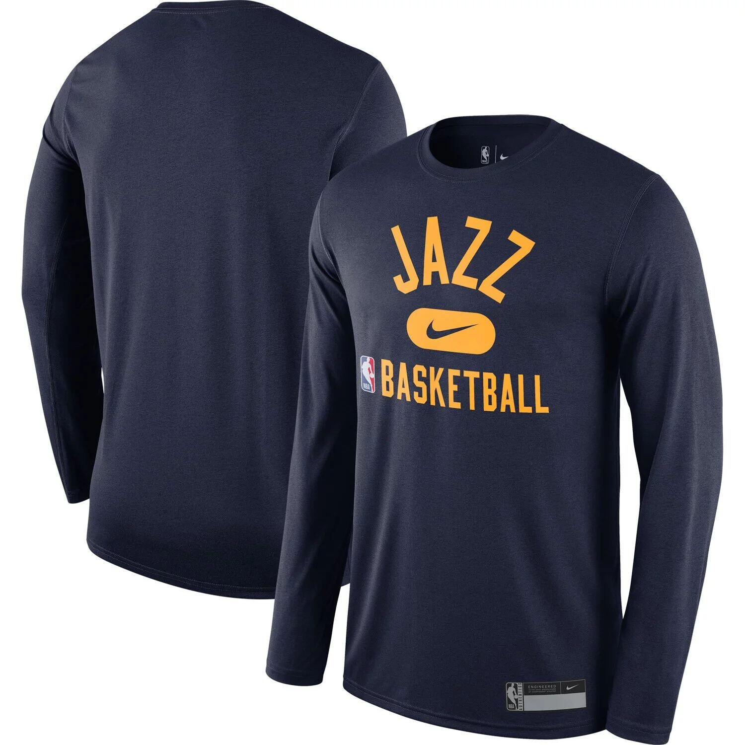 

Мужская темно-синяя футболка с длинным рукавом Utah Jazz 2021/22 On-Court Practice Legend Performance Nike, Синий, Мужская темно-синяя футболка с длинным рукавом Utah Jazz 2021/22 On-Court Practice Legend Performance Nike