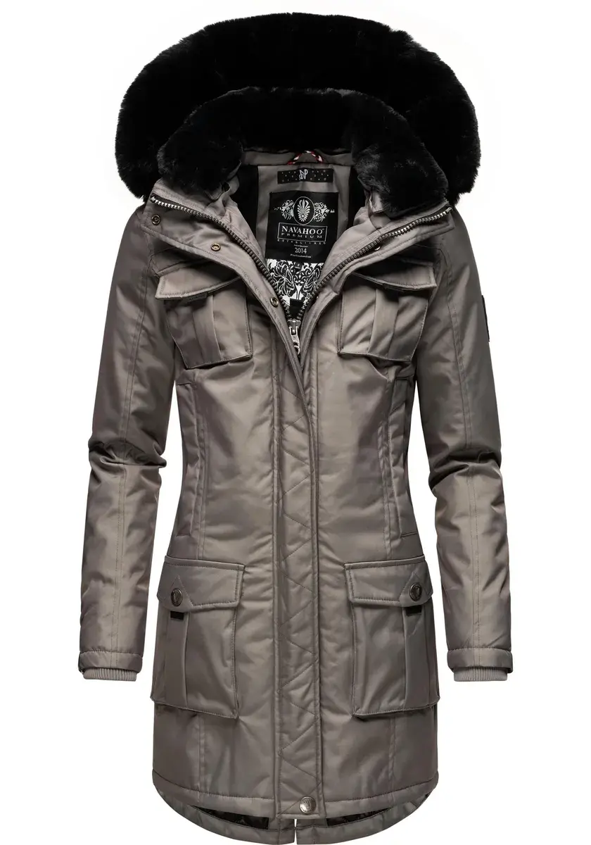 

Зимнее пальто Navahoo "Tiniis", парка со съемным капюшоном и дополнительной сумкой для покупок, серый