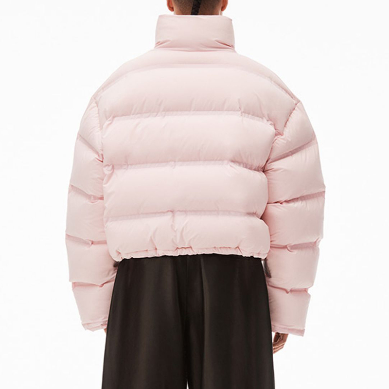 Кроп-пуховик с логотипом со светоотражающим эффектом Alexander Wang, светло-розовый — фото 3