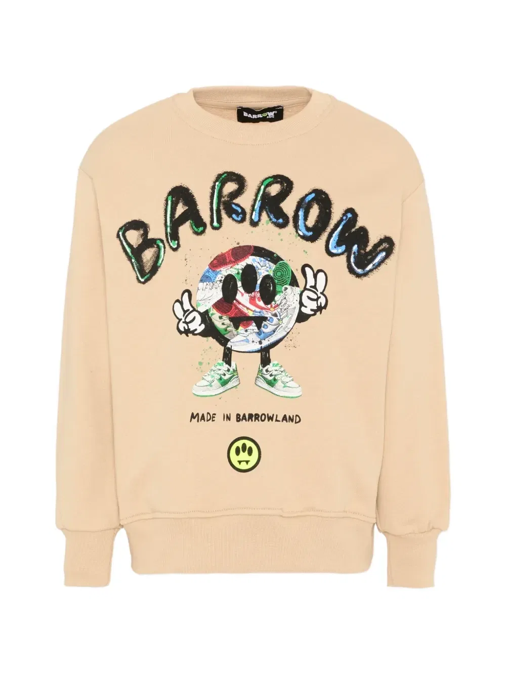 Толстовка с круглым вырезом и графичным принтом Barrow Kids, бежевый