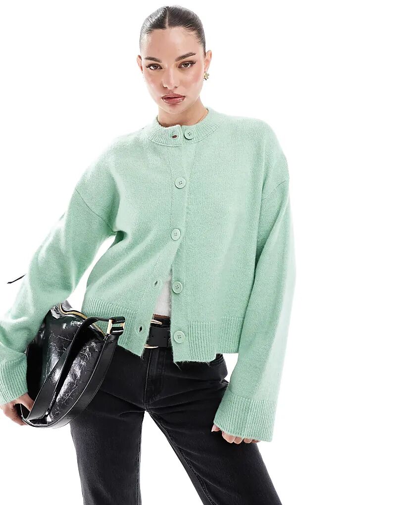 

Кардиган с круглым вырезом зеленого цвета ASOS DESIGN