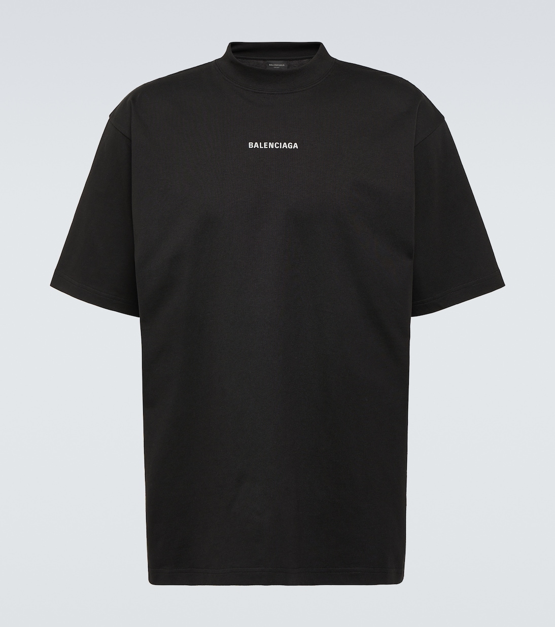 

Футболка из хлопкового джерси с логотипом Balenciaga, Faded Black
