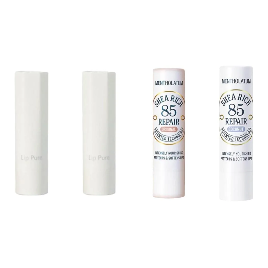 Mentholatum Бальзам для губ с экстрактом фруктов и растений Mel Wood увлажняющий, Four-Piece Set