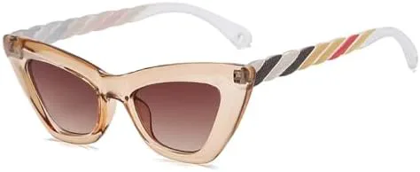 

Винтажные солнцезащитные очки для женщин в стиле ретро, ​​стимпанк, разноцветные очки в стиле панк с градиентным переходом цвета MTZJH, Lightbrown-brown.