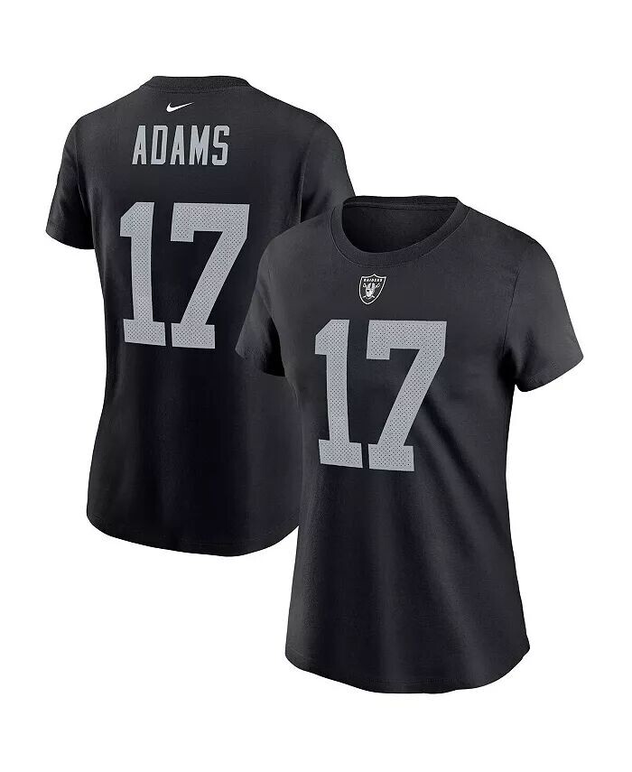 

Женская черная футболка с именем и номером игрока Davante Adams Las Vegas Raiders Nike