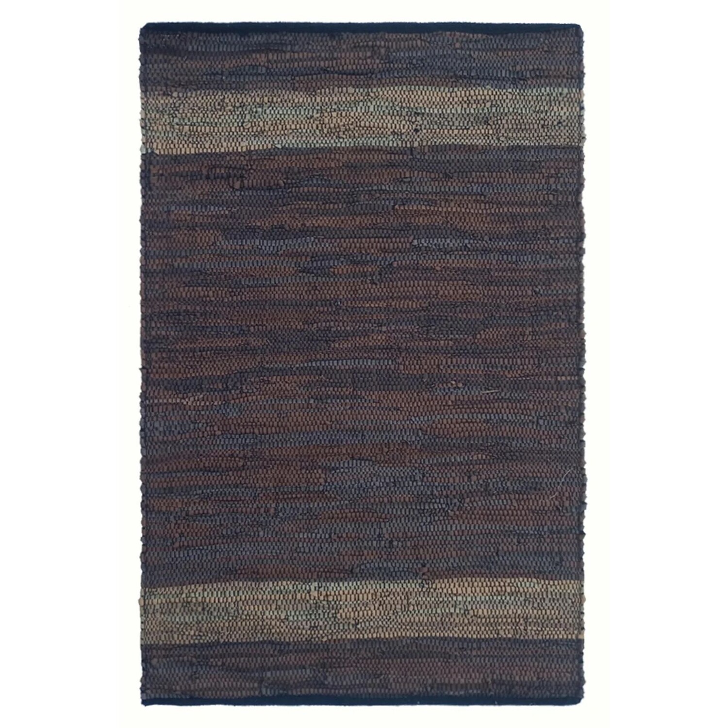 

Giz Home 2053C Ковер с кожаной каймой - Коричневый - 75x150 см