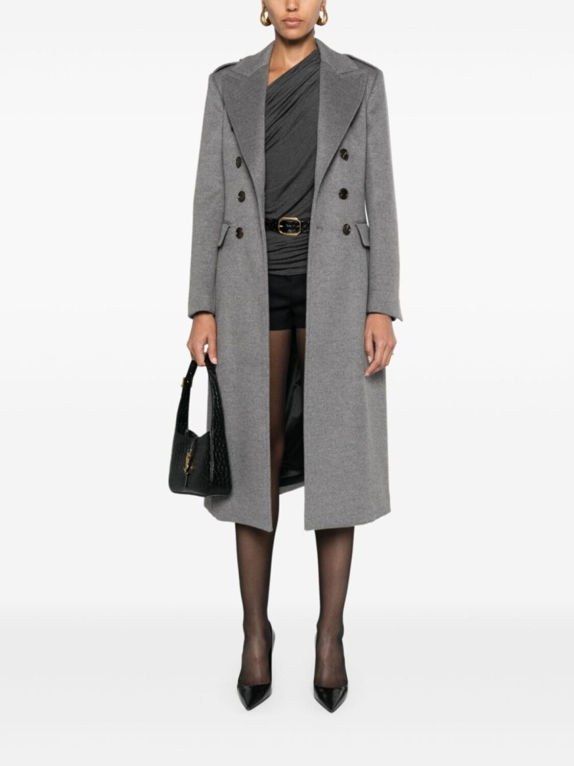 

TOM FORD двубортное пальто, серый