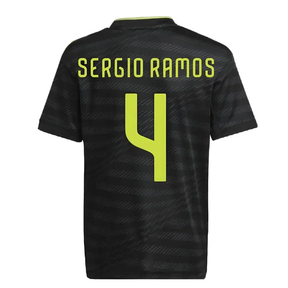 Футболка третья Реал Мадрид 2022-23 Sergio Ramos №4 Real Madrid, черный — фото 2
