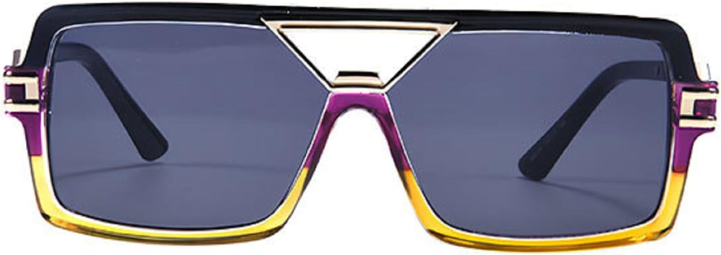 

Модные солнцезащитные очки с двойной перемычкой, квадратной формы, ретро-стиль, градиентные линзы, защита от УФ-излучения UV400, трендовые уникальные солнцезащитные очки для мужчин mincl, Black Yellow