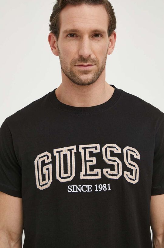 

Хлопковая футболка Guess, черный
