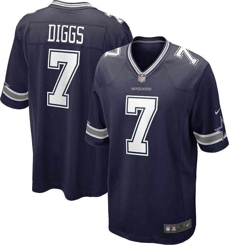 

Мужская игровая майка Nike Dallas Cowboys Trevon Diggs #7 темно-синего цвета