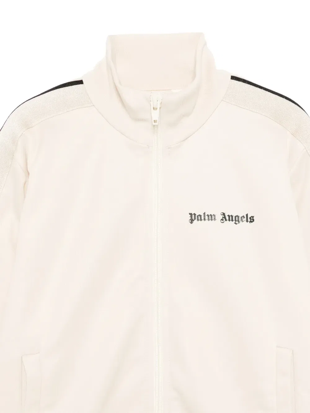 Спортивный свитер с логотипом и боковыми полосками Palm Angels Kids, бежевый — фото 3