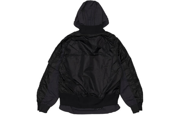 Куртка x sacai double layer contrasting colors sports hooded jacket 'black' Nike, мультиколор — фото 2