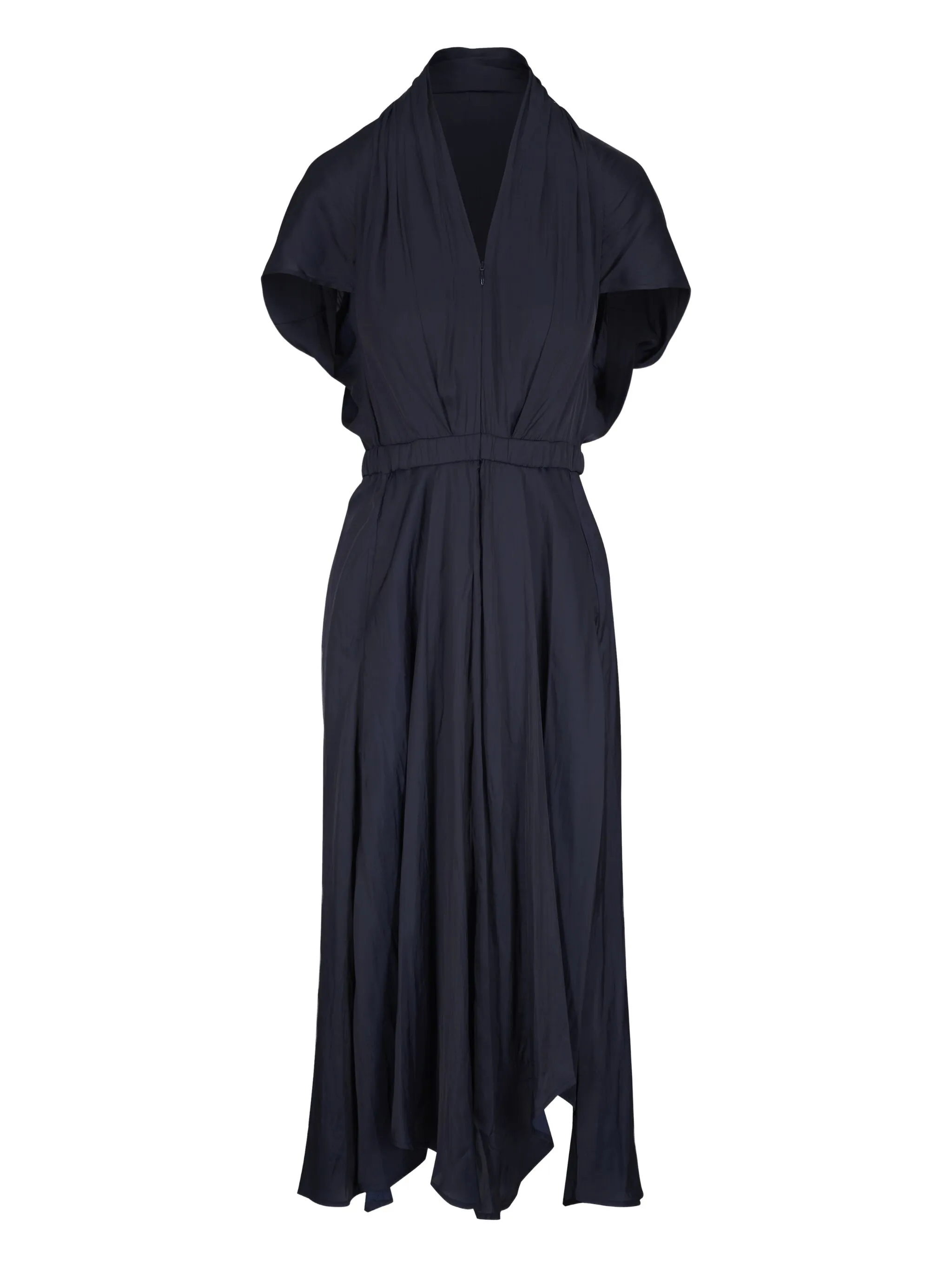 

Платье с V-образным вырезом и поясом Zero + Maria Cornejo, синий