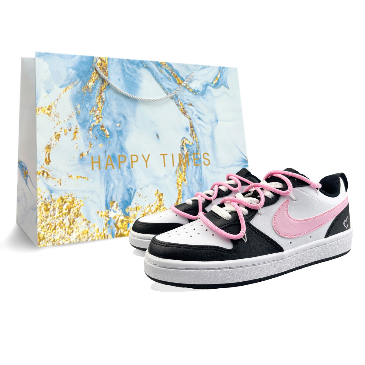 

Кроссовки Nike Court Borough Skateboarding Shoes Women's Low-top Pink/white, черный