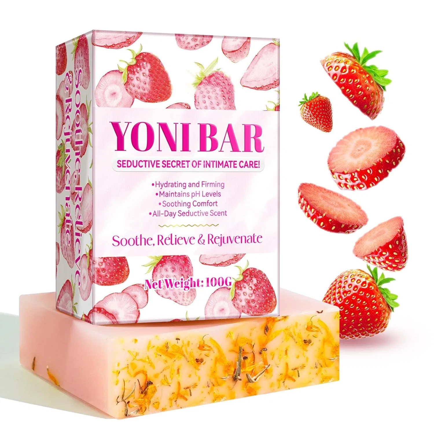 Натуральное мыло для интимной гигиены с клубникой Cly Ams