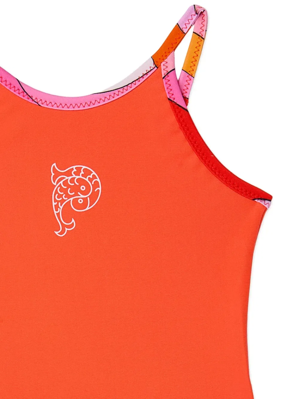Слитный купальник с логотипом в виде рыбы Pucci Junior, оранжевый — фото 3