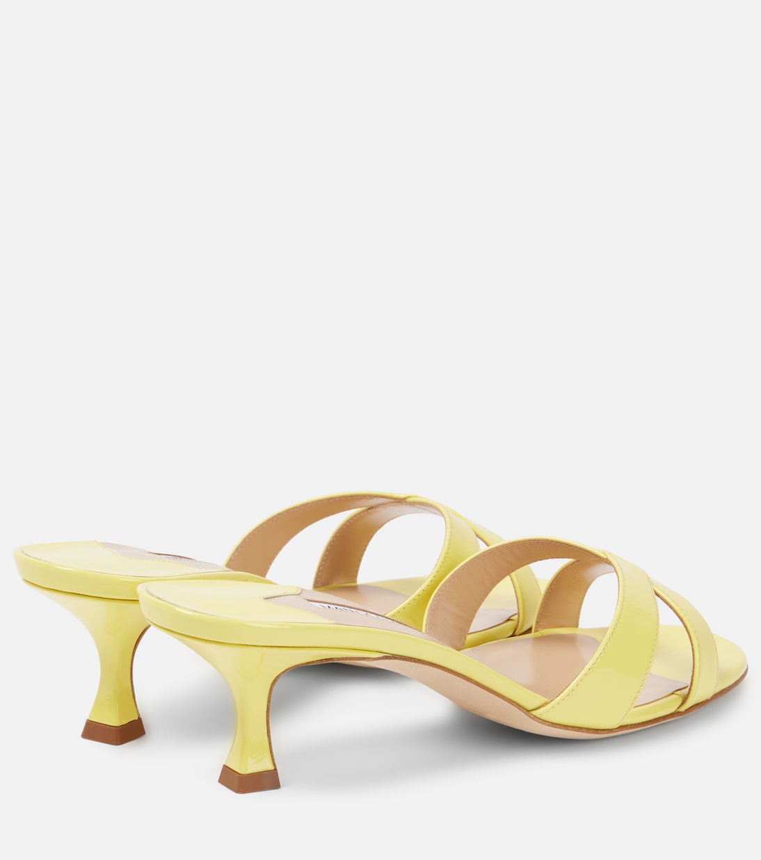 Кожаные сандалии Callamu 50 с лаковым покрытием Manolo Blahnik, 7348 Byel — фото 2