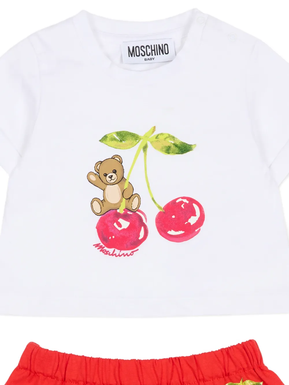 Комплект с юбкой с оборками и принтом логотипа Moschino Kids, белый — фото 3