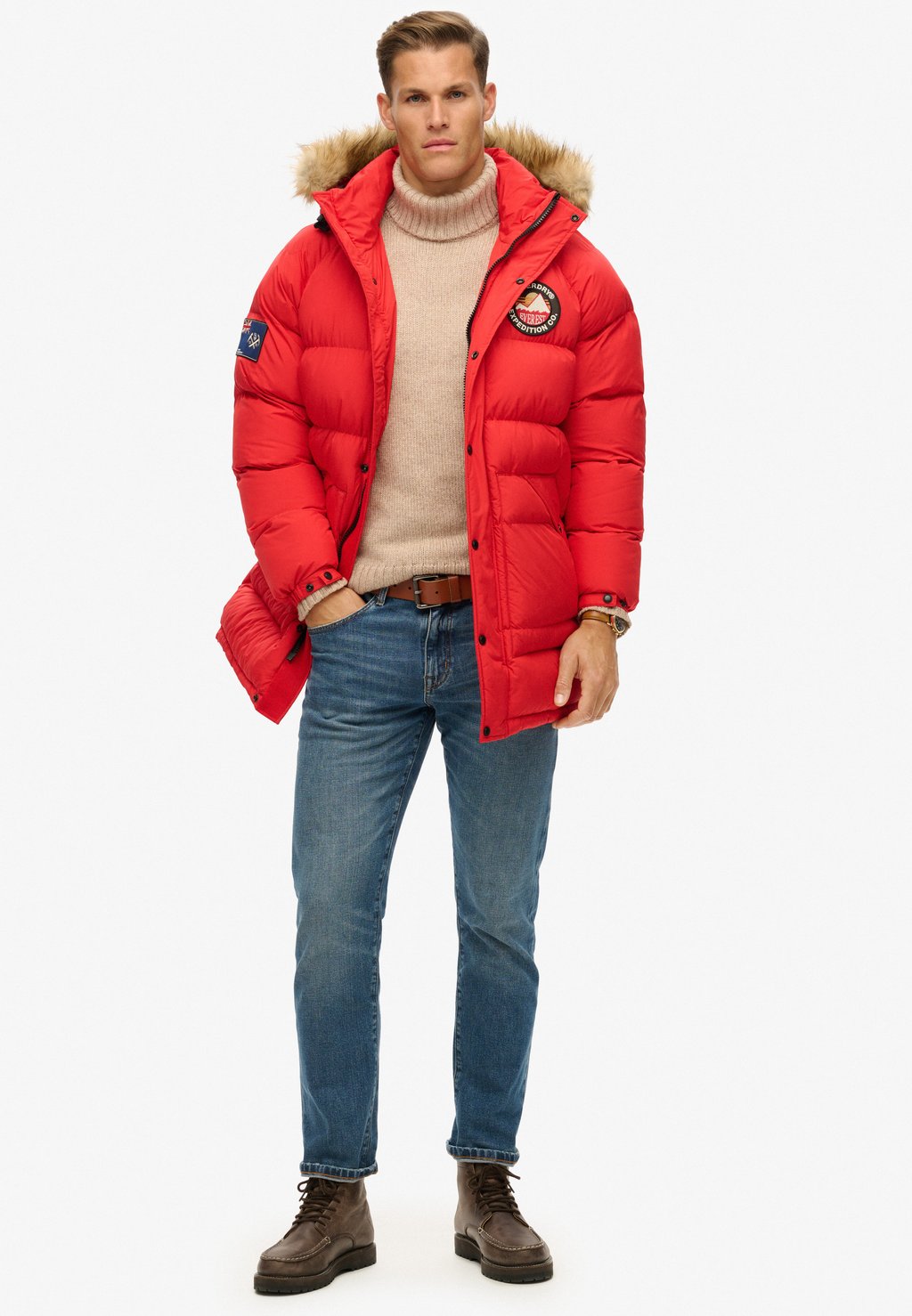 

Парка EVEREST LONGLINE BAFFLED Superdry, красный