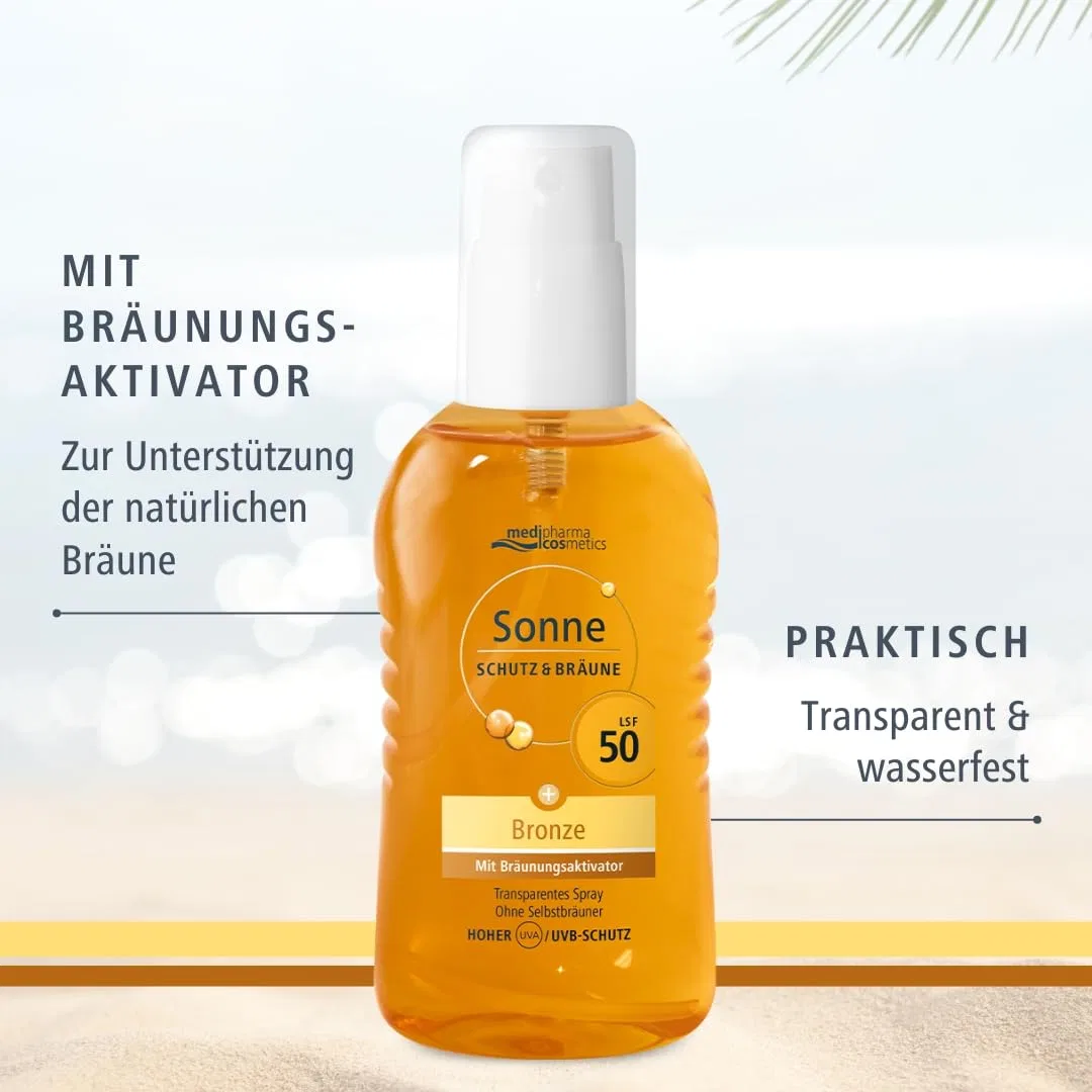 Солнцезащитный спрей с активатором загара SPF 50 от Medipharma Cosmetics Medipharma Cosmetics — фото 3
