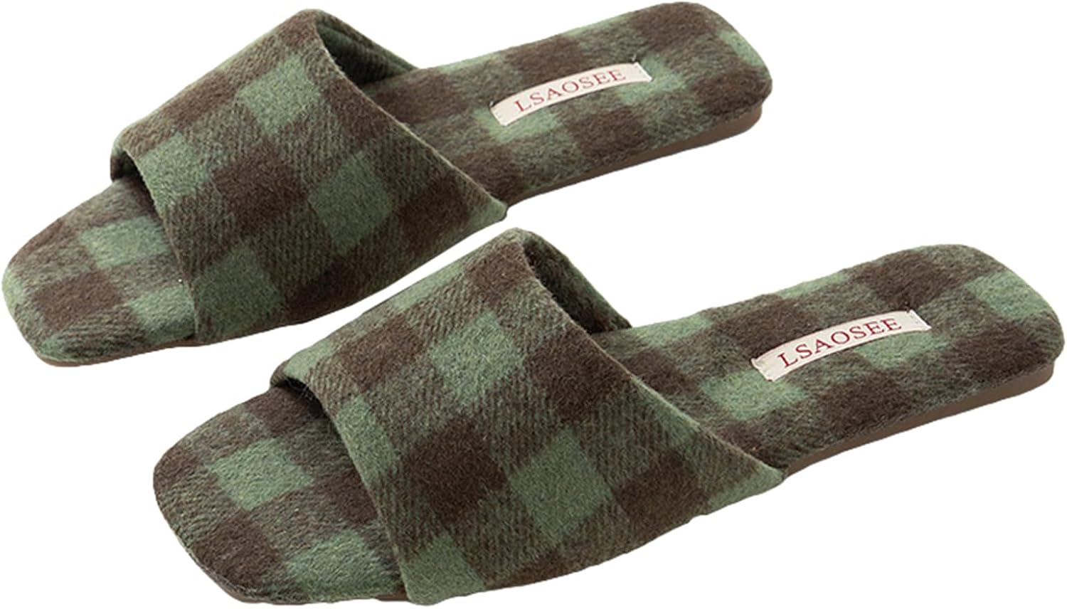 

Роскошные клетчатые сандалии Yafirgeer для женщин и мужчин, высококлассные шлепанцы с открытым носком, элегантная обувь для дома, для улицы и дома, зеленый