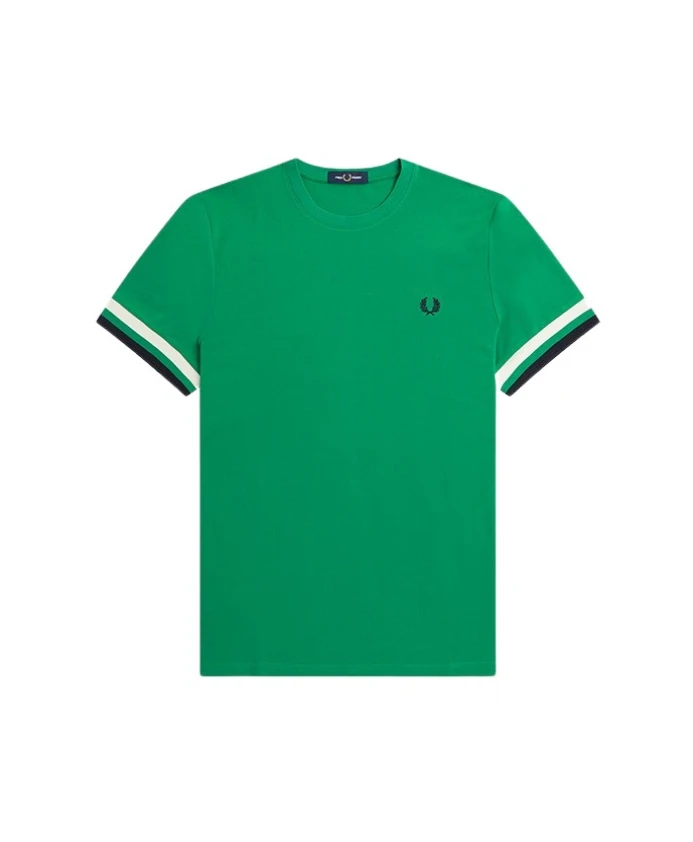 

Полосатая рубашка из пике Fred Perry, зеленый